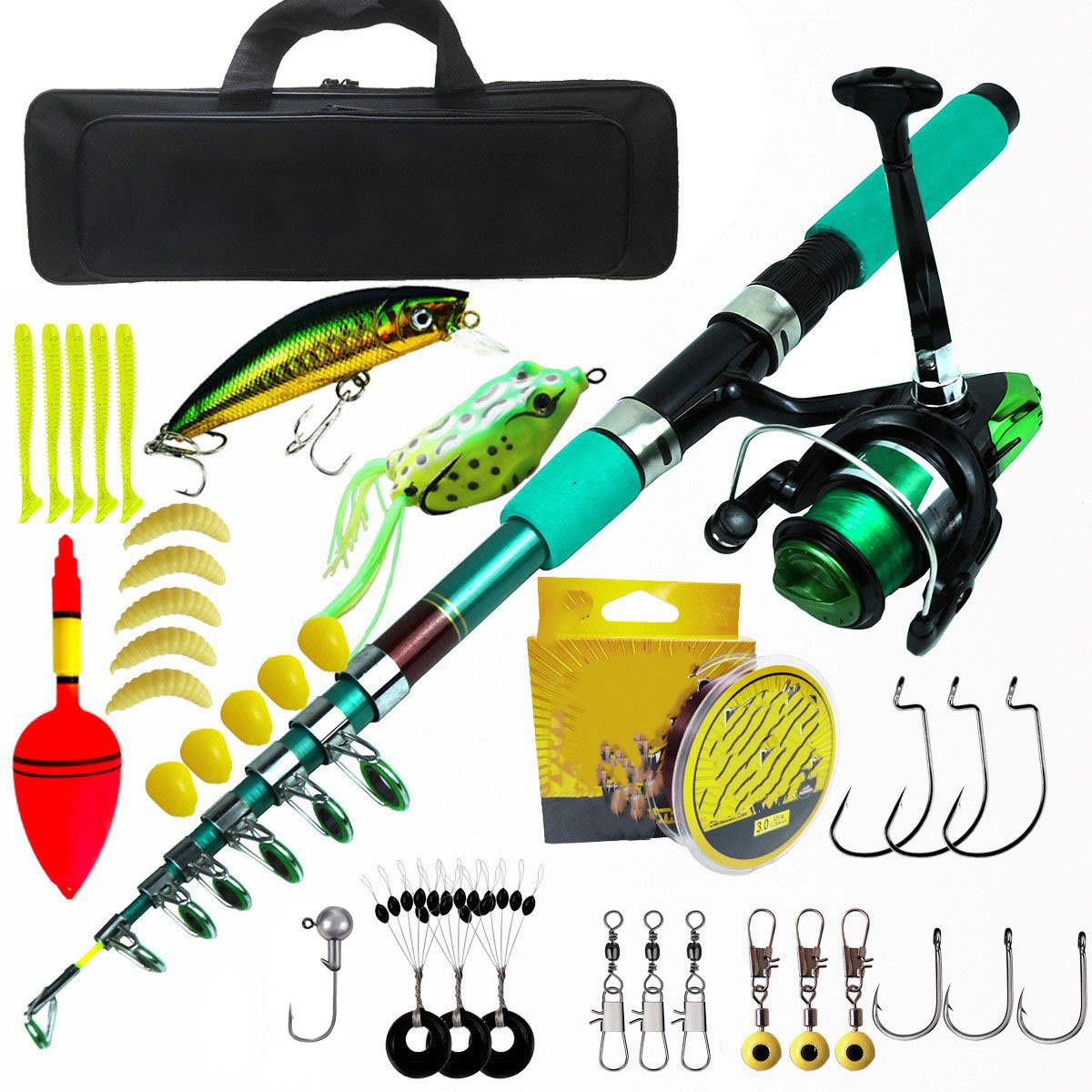 Fishing Rod Telescopic - Портативный ультралегкий телескопический спиннинговый комплект с