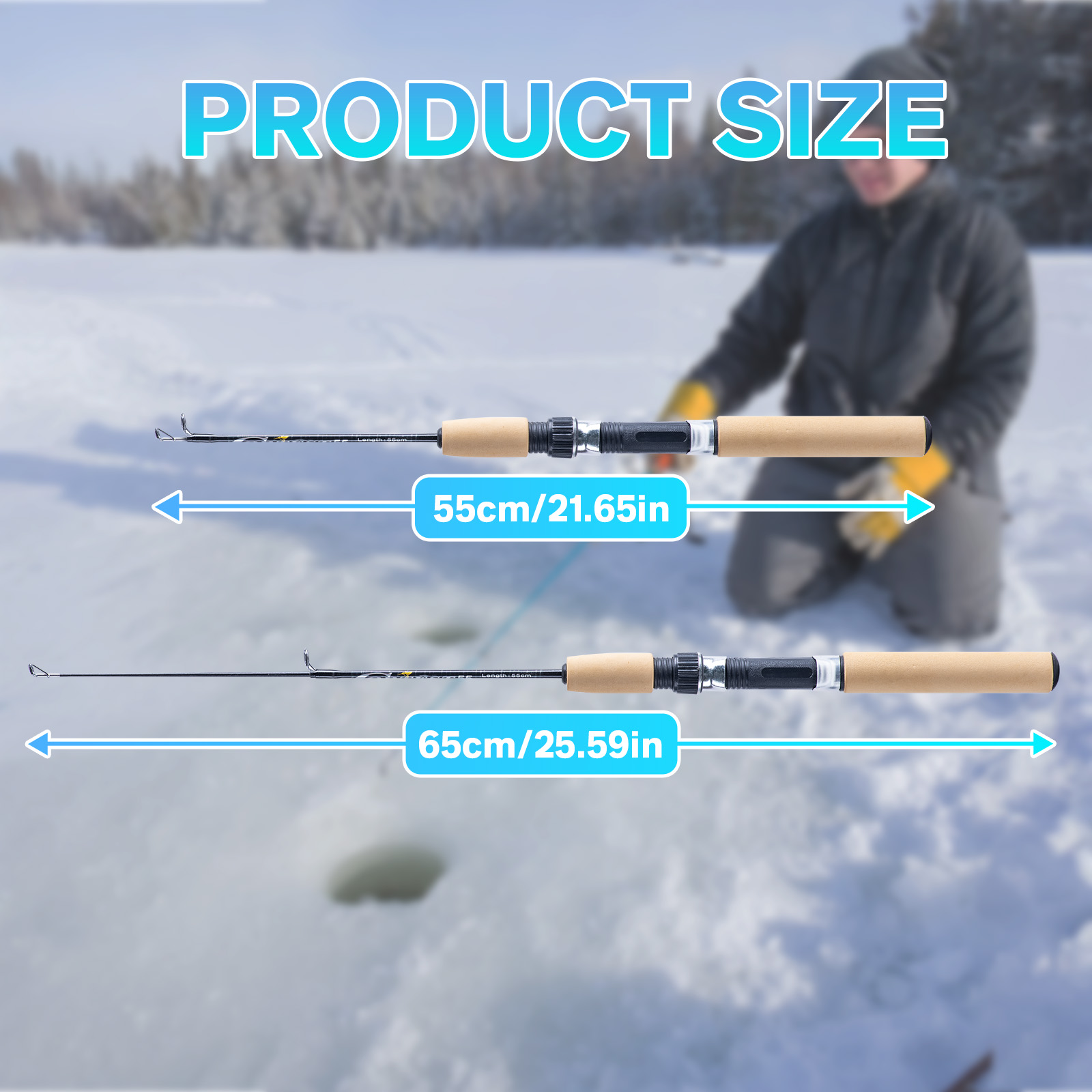 Удочка Goture 55/65 см для зим – обзор и цена Fishing Rod Ice